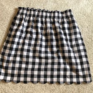 J crew factory scalloped linen-cotton skirt